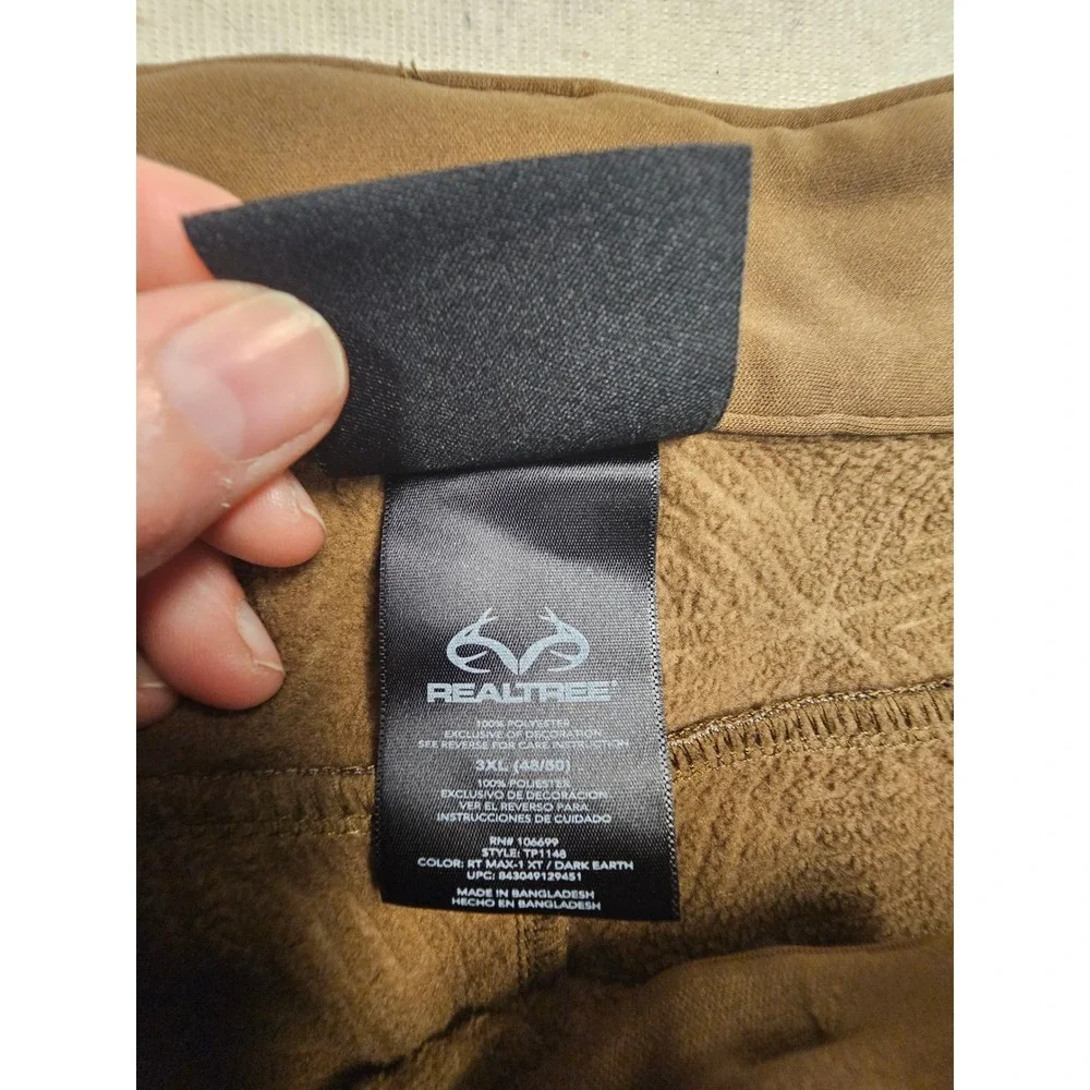 Realtree Max-1 XT Camo Hunting‎ Pants Mens 3XL Dark Earth Fleece Lined TP1148
